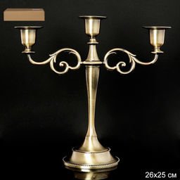 Подсвечник на 3 свечи 26х25 см латунь / 245-54 /уп 30 / - ГалеонТрейд фото 3