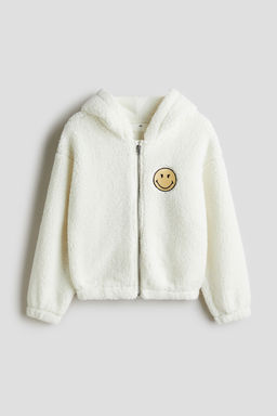 Chaqueta de borreguito con capucha y cremallera
