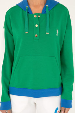 Женская зеленая толстовка с капюшоном Неожиданная скидка в корзине - U.s. polo assn фото 6