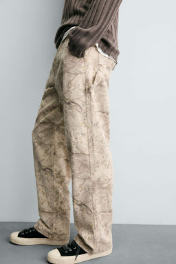 ABSTRACT PRINT CARPENTER TROUSERS - Zara фото 5