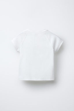 RIBBED T-SHIRT WITH SLOGAN - Zara фото 2
