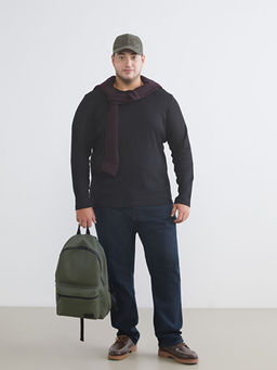 B?y?k Beden Bisiklet Yaka Uzun Kollu Erkek Ti??rt