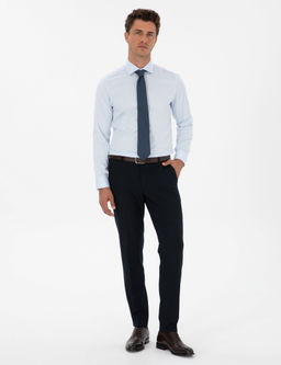A__k Mavi Likral_ Kolay _t_lenebilir Slim Fit Basic G_mlek