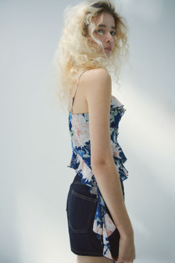 Falda pantal?n de talle alto en denim - H&m фото 5