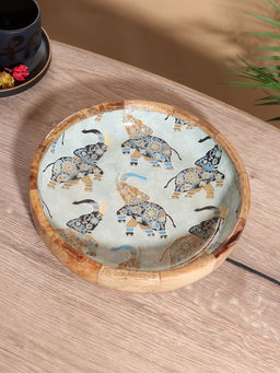 Блюдо «Мудрый слон», 25×25×4.5 см, дерево манго