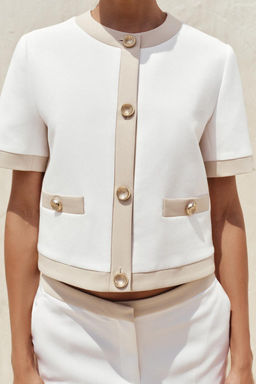 CONTRAST SHORT SLEEVE BLAZER - Zara фото 2