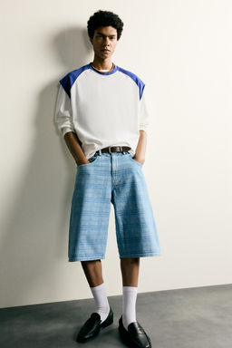 JORTS DENIM LAVADO ESTAMPADO / Azul claro - Zara фото 7
