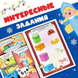 Комикс с заданиями Первый Новый год, А4, 20 стр., Синий трактор