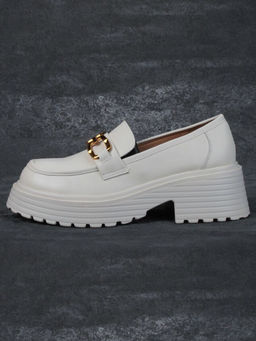 03-PDAG52-2 BEIGE Лоферы женские (натуральная кожа)