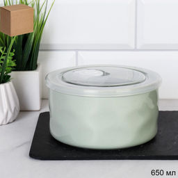 Контейнер салатник с крышкой 650 мл / R-126 /уп 48/ Фарфор