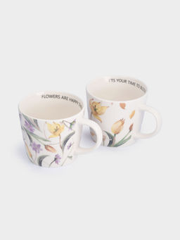 Кружка, 430 мл, 2 шт, фарфор N, белая, Летящие цветы, Fiori - Anna lafarg фото 4