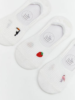 Kayd?rmaz Topuk Nak??l? Kad?n Babet ?orap 3l?