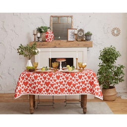 Скатерть «Этель» Red hearts 149×180 см, 100% хлопок, саржа 190 г/м²