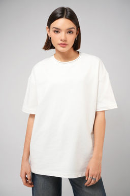 Женская футболка оверсайз из футера двухнитки Happyfox