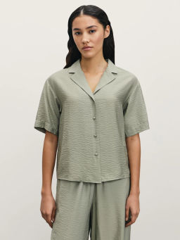 Блузка с английским воротником из фактурной вискозы / Zarina  фото 4