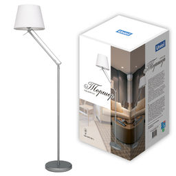 UML-T500 E27 SILVER/WHITE Торшер напольный под лампу Е27, 60W, с регулировкой наклона. Серебристый/Белый. ТМ Uniel