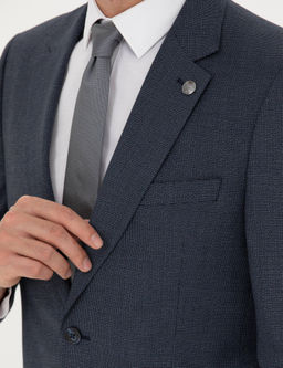 Lacivert Slim Fit Tak_m Elbise