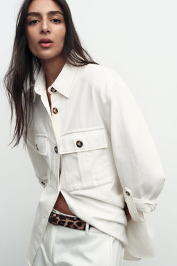 OVERSHIRT WITH CONTRAST TOPSTITCHING - Zara фото 2