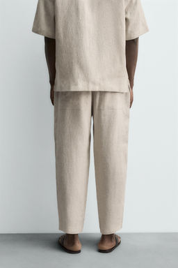 100% LINEN RELAXED FIT TROUSERS - Zara фото 13
