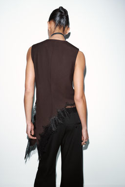 ASYMMETRIC LACE TOP - Zara фото 17