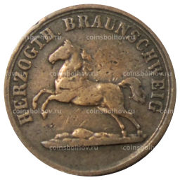 2 пфеннига 1859 года Германские государства  Брауншвейг