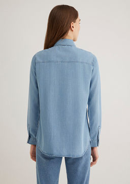 Betty Gold Ac?k Mavi Jean Gomlek  фото 4