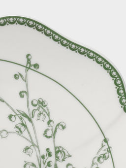 Тарелка десертная WY Bloomware. d=20 см, фарфор, белая, зелёная