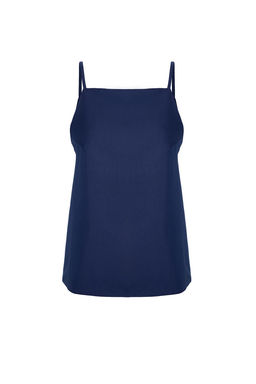 Trendyolmilla Lacivert S?rt Dekolteli Dokuma Bluz TWOSS25BZ00100