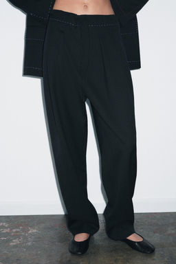 ZW COLLECTION LIMITED EDITION TOPSTITCHING TROUSERS - Zara фото 2