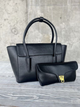 Женская кожаная сумка с клатчем 509286 Блек