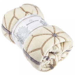 Плед/покрывало 180х200см "Архангельский", велсофт "Bamboo" набивной, полиэстер 100%, плотность 260г/м2, упаковка: 18х33см пояс бумажный, "Домашняя мода" (Россия)