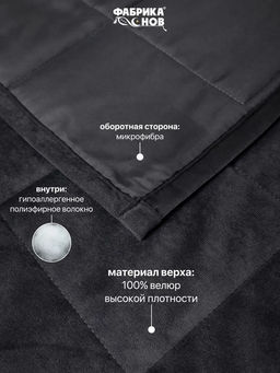 Покрывало велюровое 220x240 + наволочка (50X70) 2 шт. - Фабрика снов фото 2