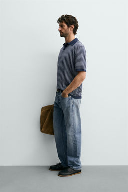 POLO PUNTO JACQUARD RAYAS / ?ndigo - Zara фото 5
