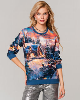 Авторский свитшот с дизайнерским принтом , джемпер