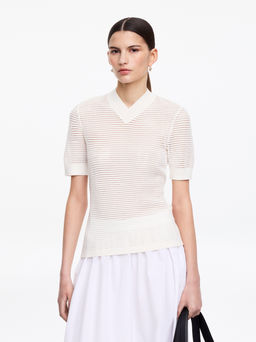 Top de punto con cuello de pico - H&m фото 2