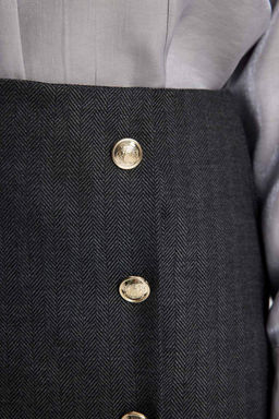 Мини-юбка-трапеция с нормальной талией на подкладке - Defacto фото 7