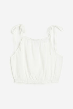 Top con ribete de volante y tirantes con lazada