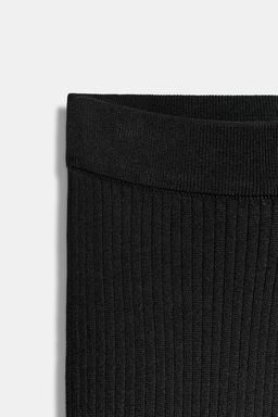 PANTAL?N ANCHO PUNTO RIB / Negro - Zara фото 5
