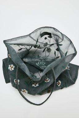 EMBROIDERED FABRIC BAG - Zara фото 6