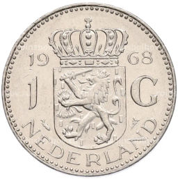 Монета 1 гульден 1968 года Нидерланды