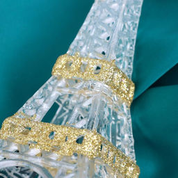 Цена за 2 шт. Ёлочная игрушка Зимнее волшебство. Эйфелева башня, 6.514.5 см, прозрачно-золотой фото 6