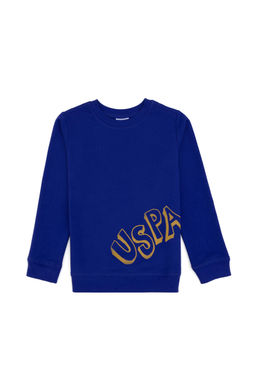 Erkek _ocuk Mor Bisiklet Yaka Basic Sweatshirt