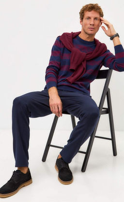 Джемпер P421-1560 d.blue-bordo - Primm фото 10