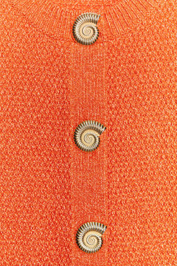 SHELL BUTTON KNIT WAISTCOAT TOP - Zara фото 7