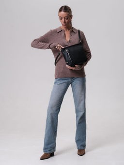 Сумка кожаная кросс-боди Deboro 3410 черный