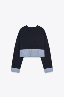 CONTRAST CROPPED SWEATSHIRT - Zara фото 5