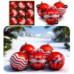 Набор новогодних украшений "Новогодний бум" (8см)