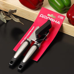 Нож консервный Доляна «Элим», 20 см, чёрный