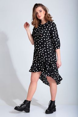 Платье Liona Style 778 черный/горох  фото 4