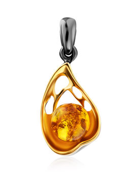 Ажурная подвеска Мадагаскар, украшенная янтарём